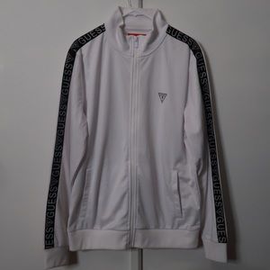 White Guess Sweater for mens large with logo